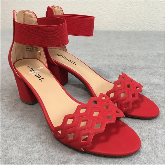 Whitemt Eloise Red Block Heels 